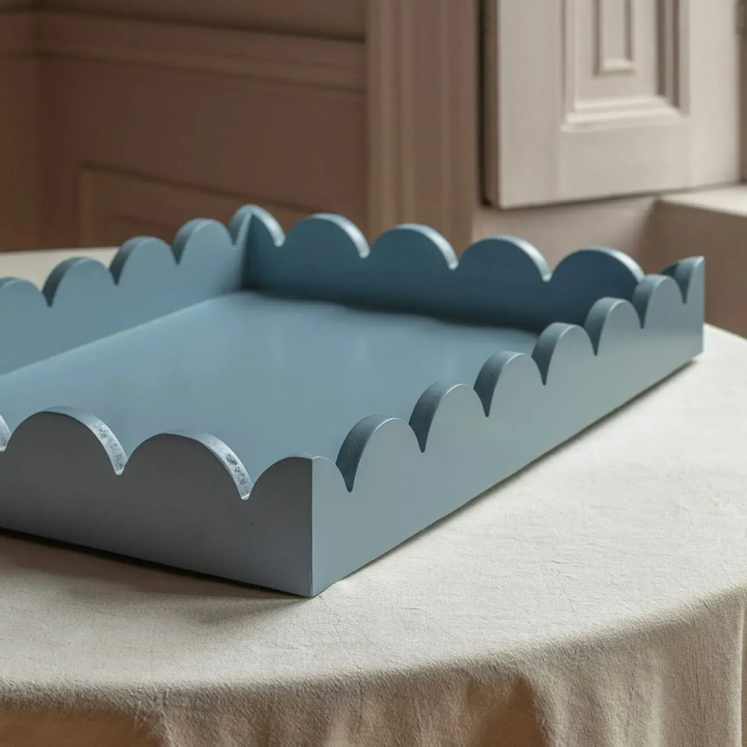 Set of Two Scallop Trays - Grey