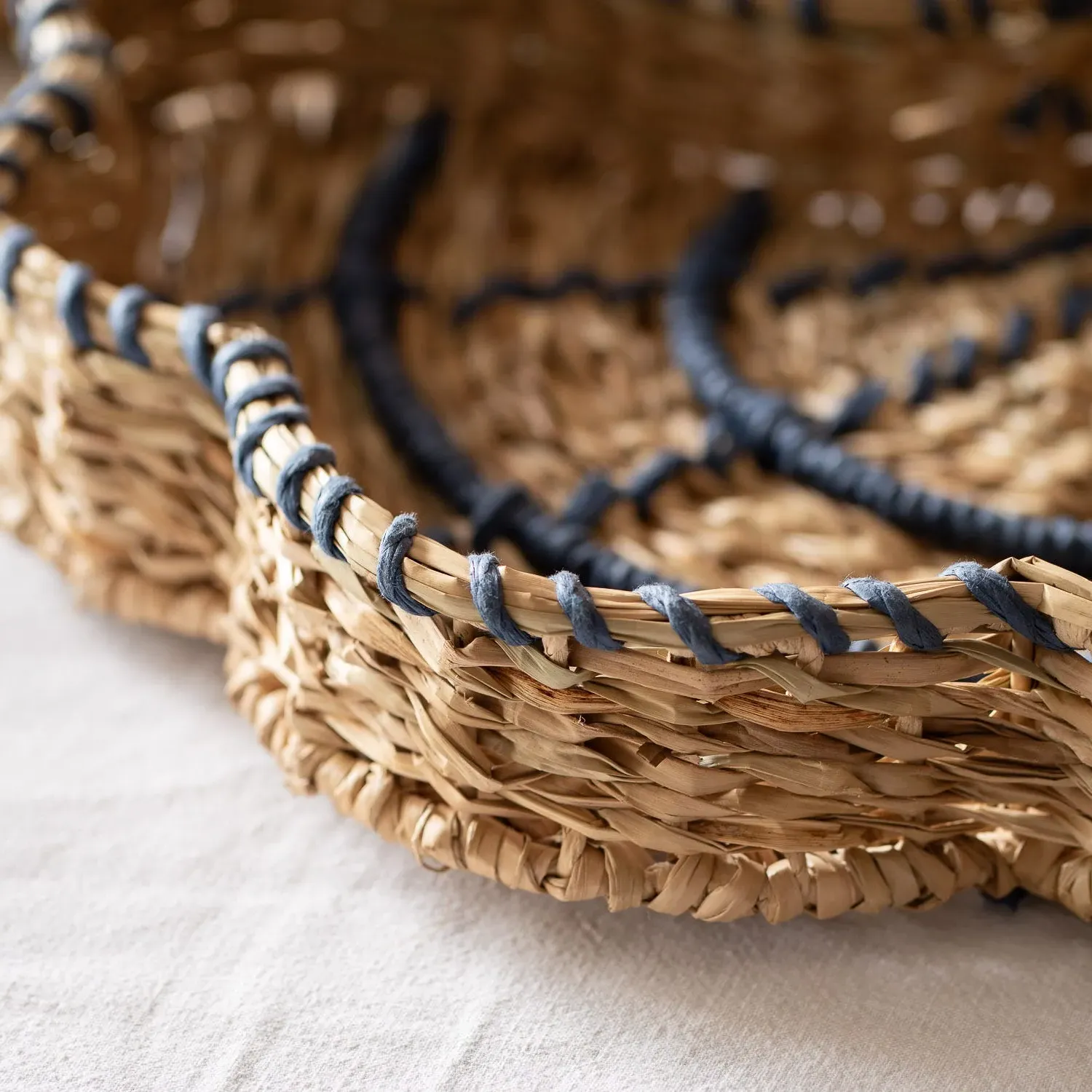 Set of Two Shell Woven Trays