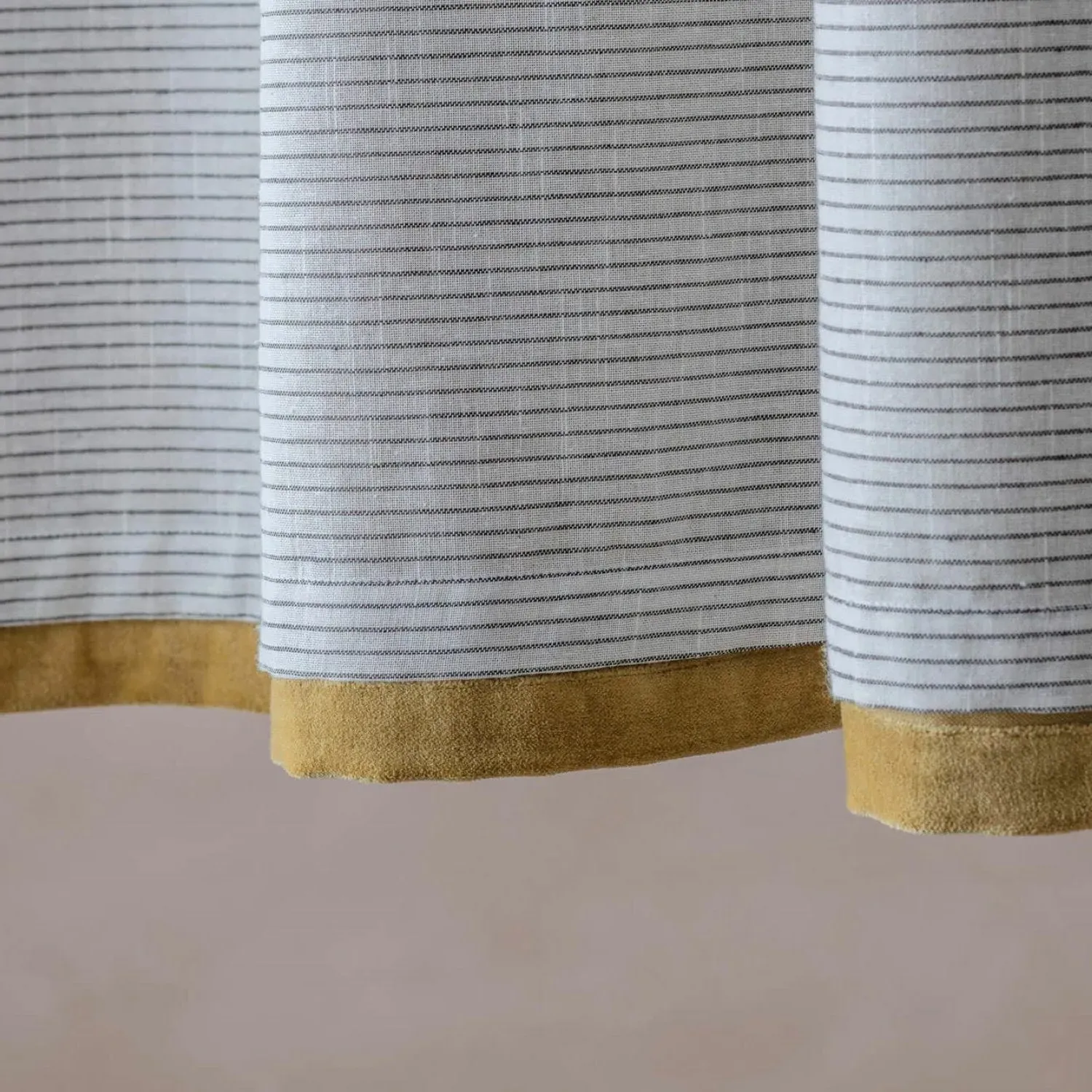 Set of Two Short Curtains - Mustard, Velvet