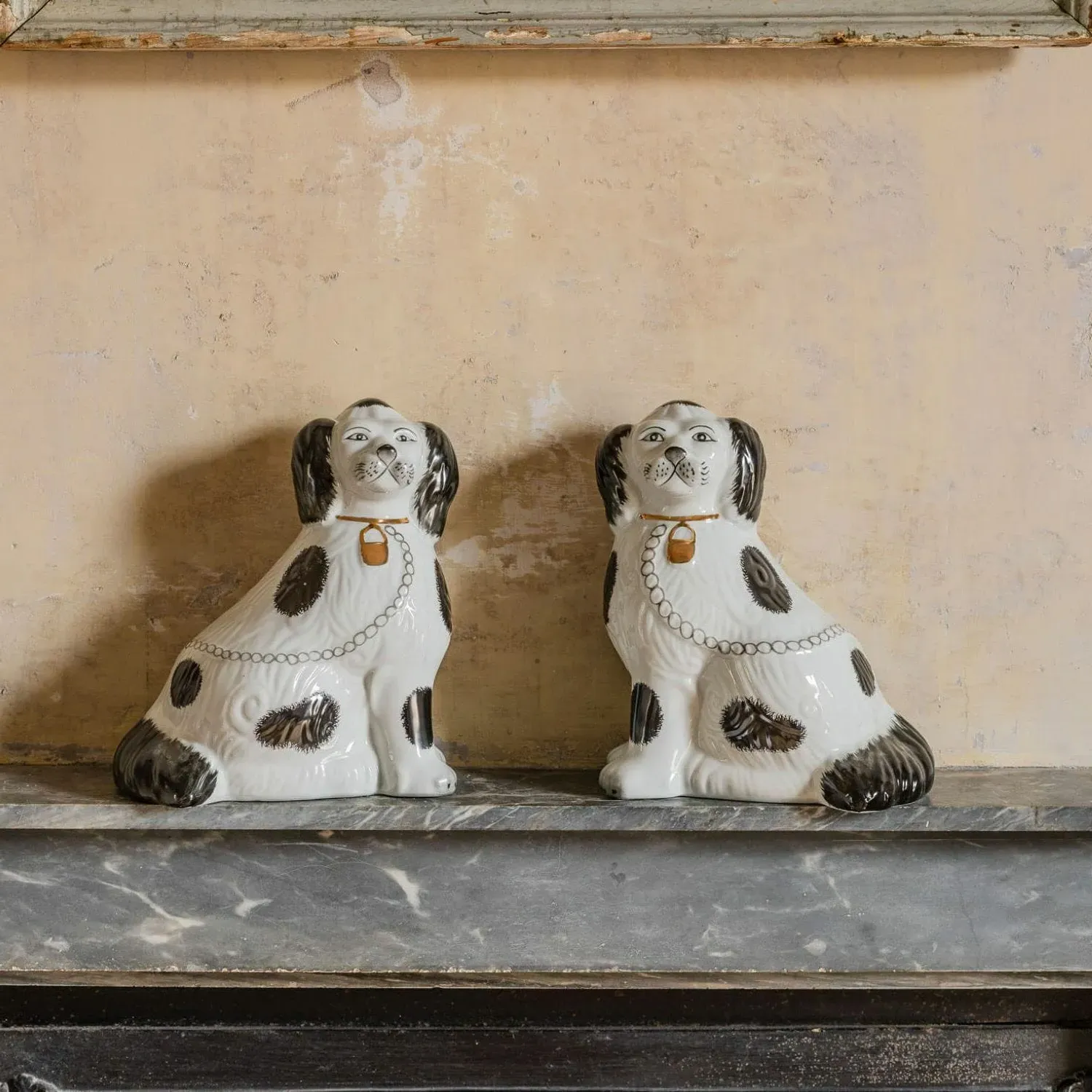 Set of Two Staffordshire Dog Ornaments - Porcelain