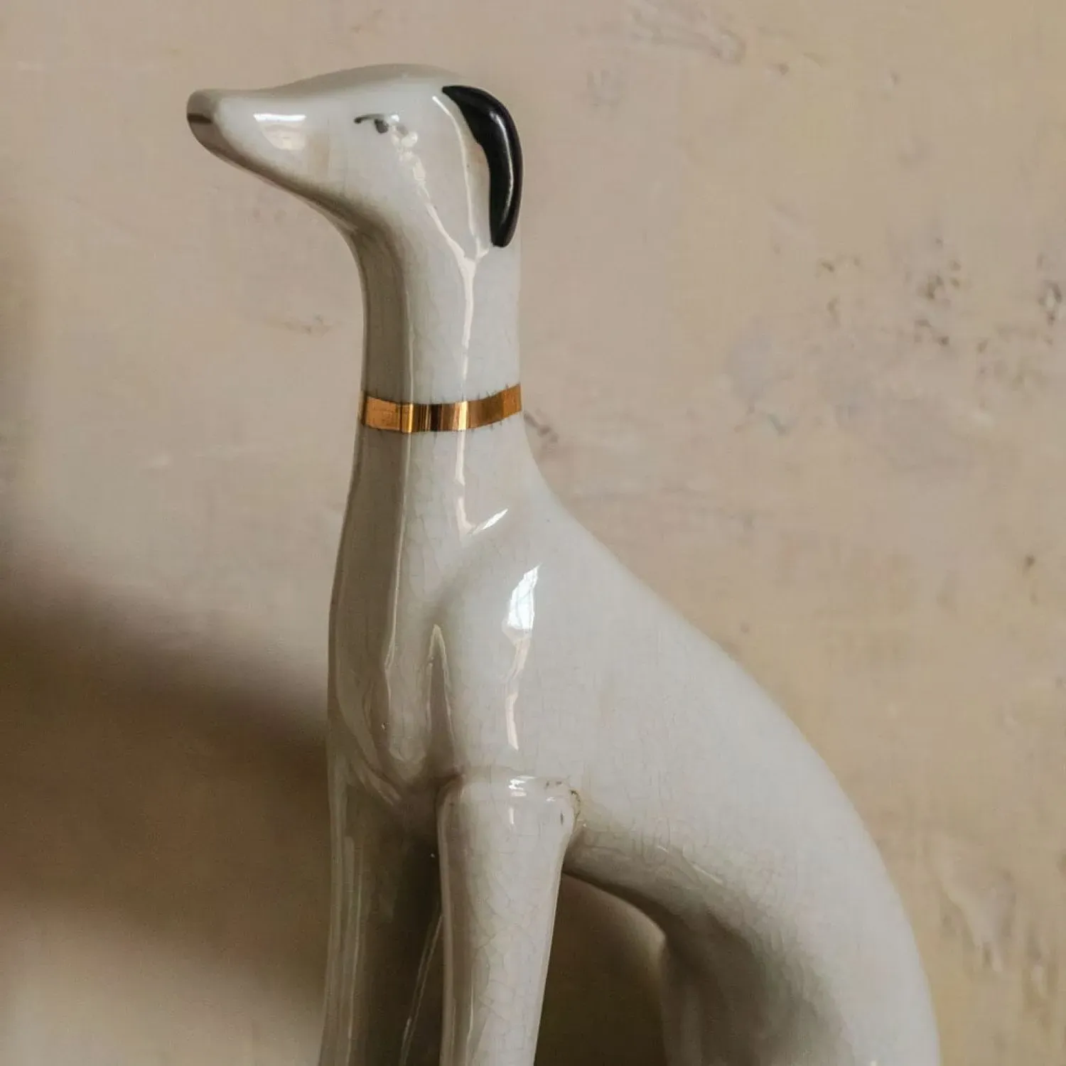 Set of Two Whippet Dog Ornaments - Porcelain