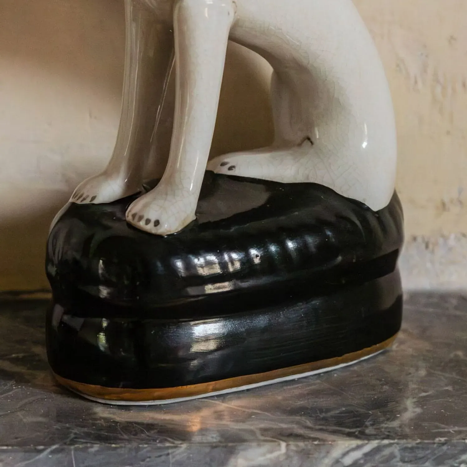 Set of Two Whippet Dog Ornaments - Porcelain