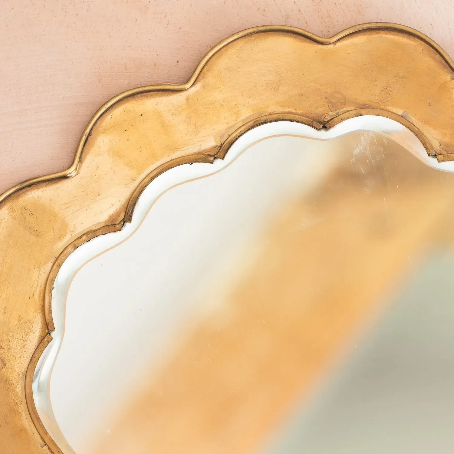 Shell Wall Mirror - Brass
