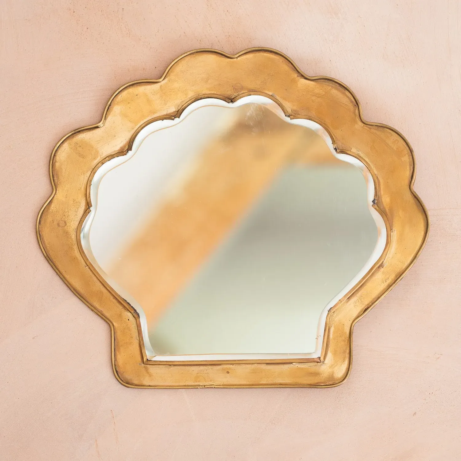 Shell Wall Mirror - Brass image