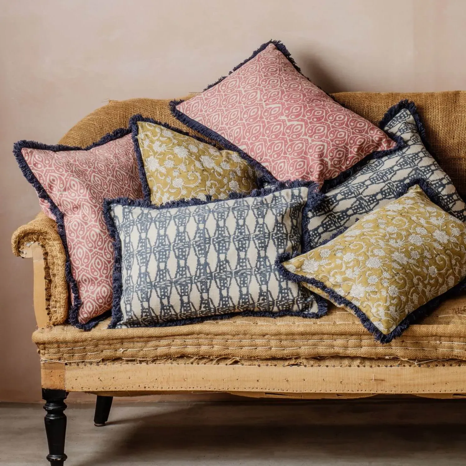 Shimla Rectangular Block Printed Cushion - Cotton