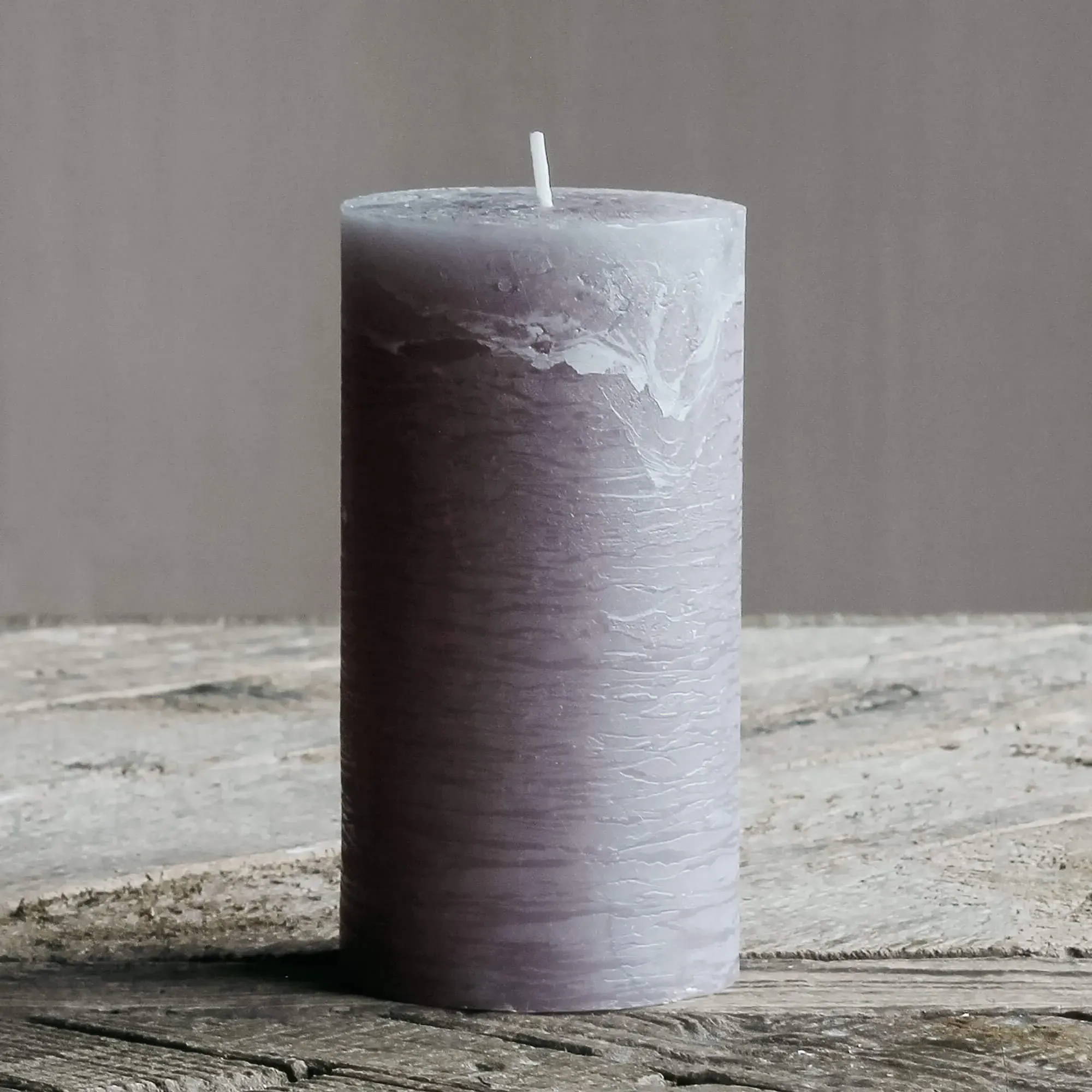 Short Pillar Candle - Grey