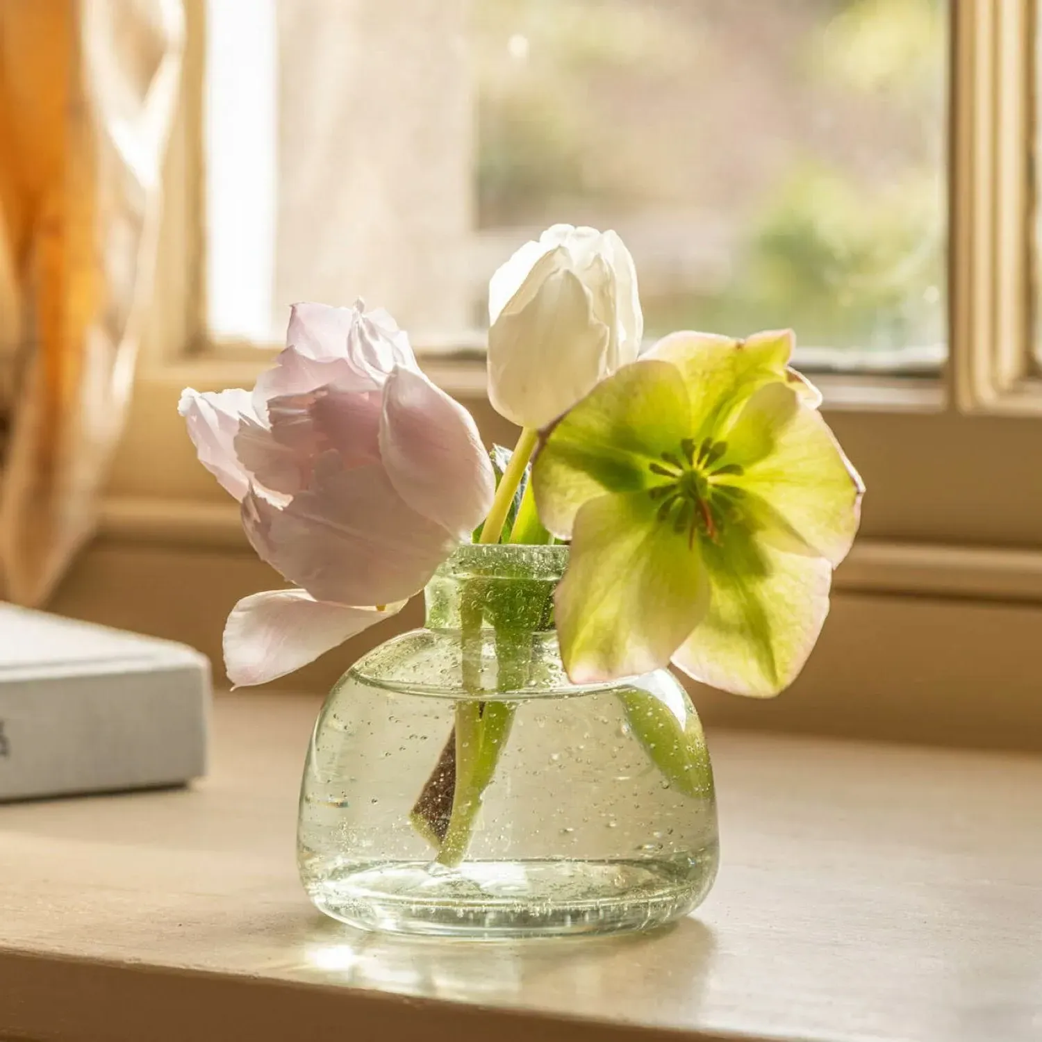 Short Rustic Glass Posy Vase image