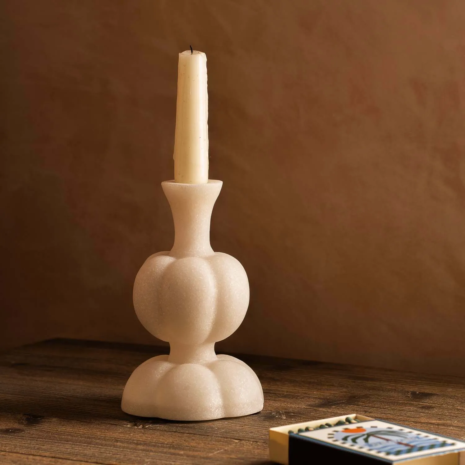 Short Spherical Candle Holder - Ceramic