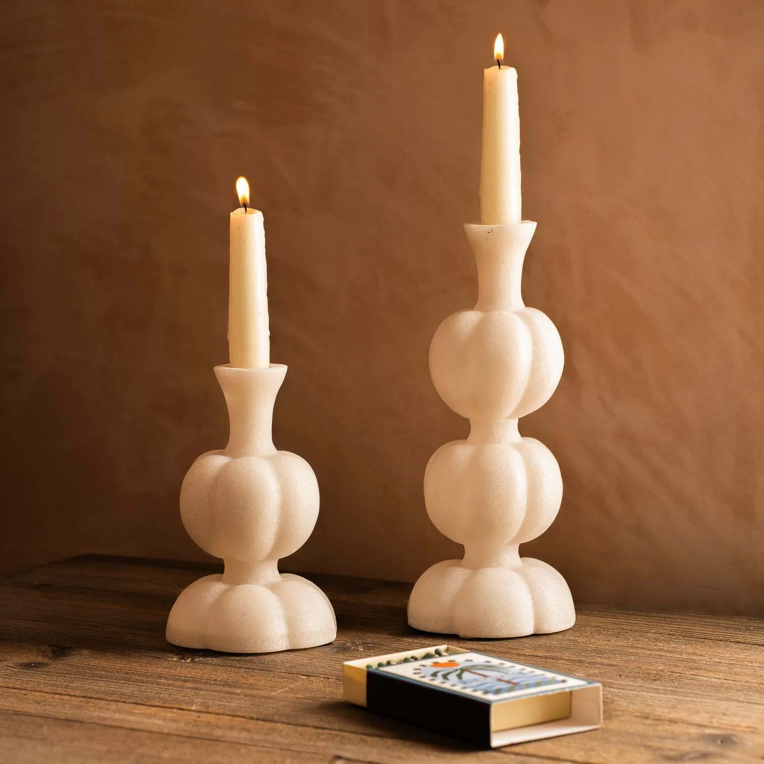 Short Spherical Candle Holder - Ceramic