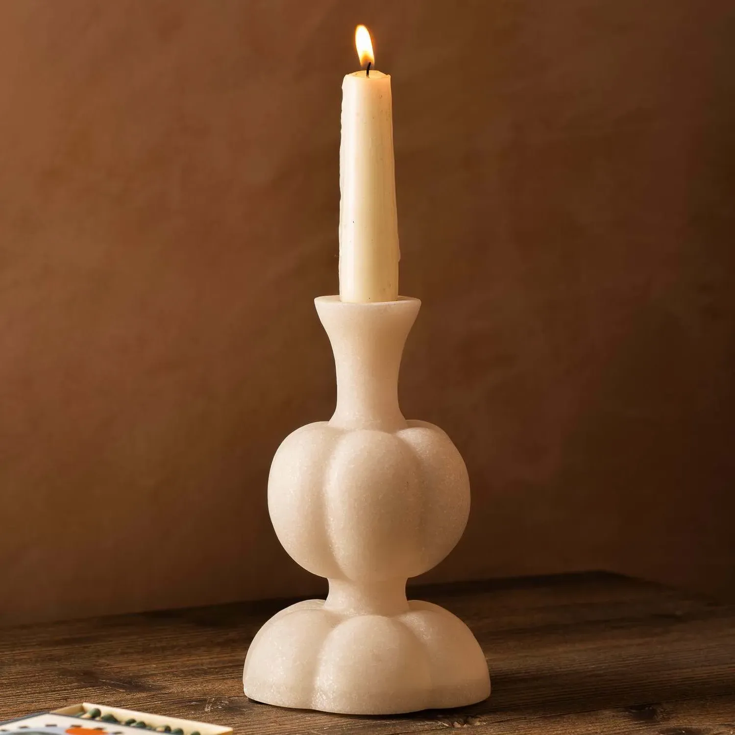 Short Spherical Candle Holder - Ceramic image