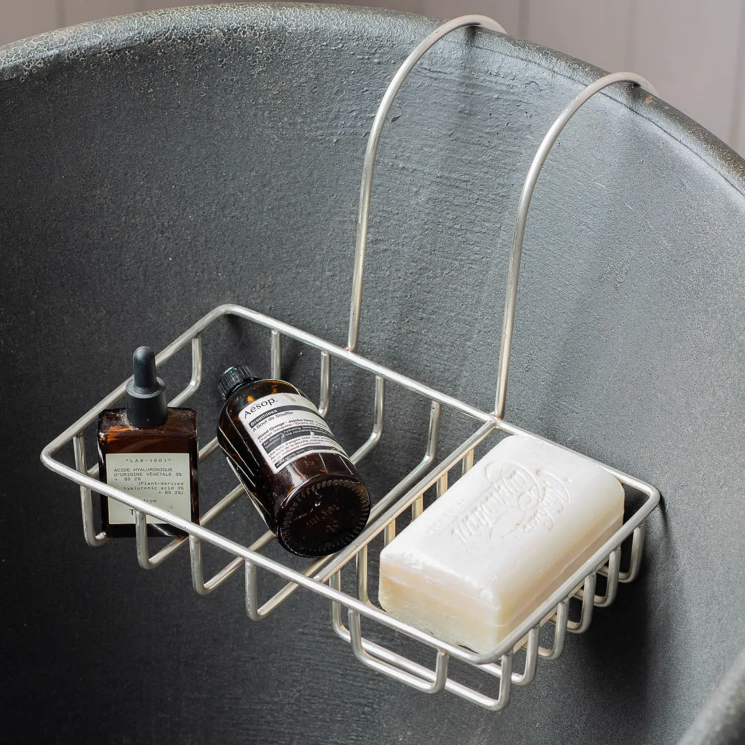 Side of Bath Caddy - Antique Silver, Stainless Steel