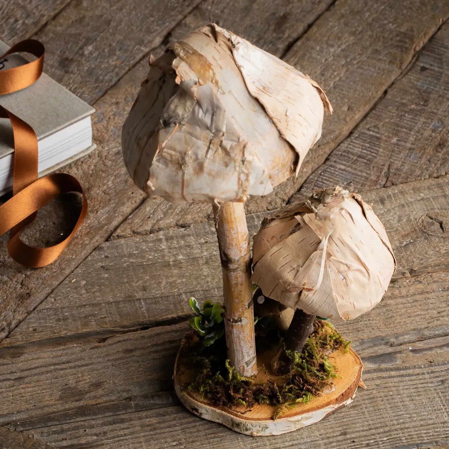 Silver Birch Toadstool Decoration