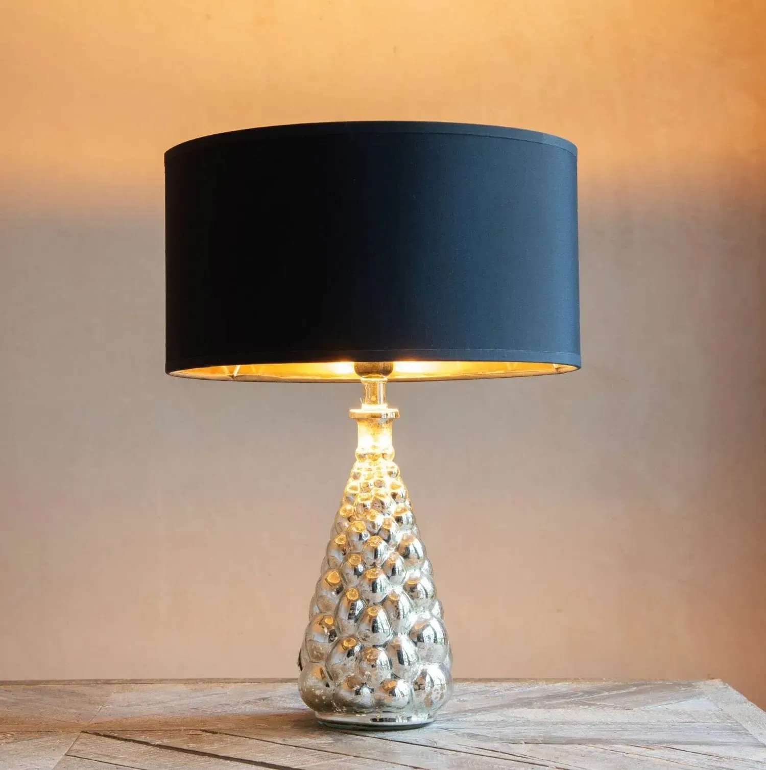 Silver Grape Bubble Table Lamp - Silver, Glass image