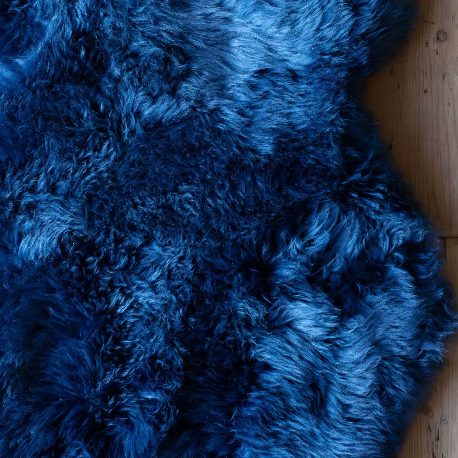Single Sheepskin Rug - Cobalt Blue