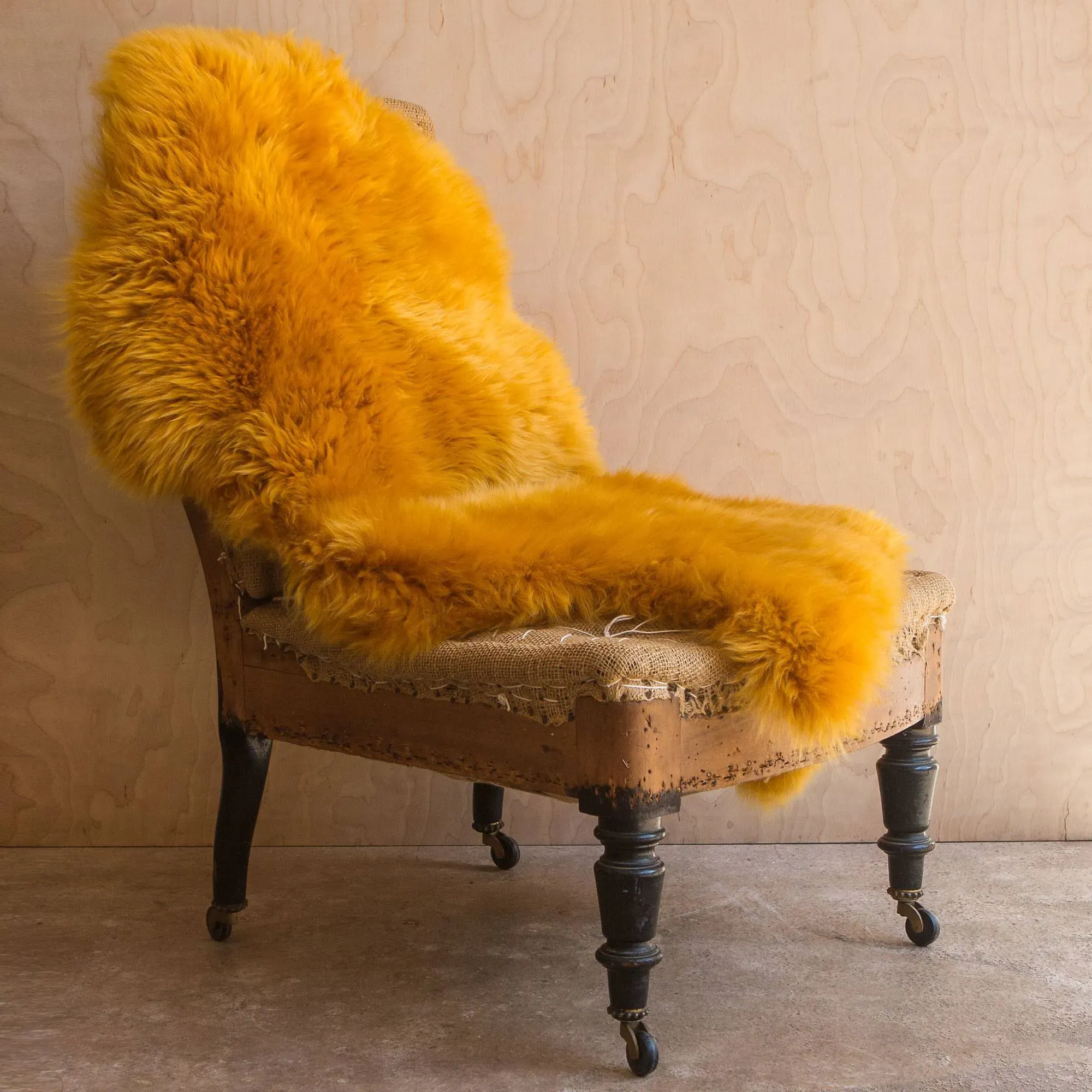 Single Sheepskin Rug - Mustard