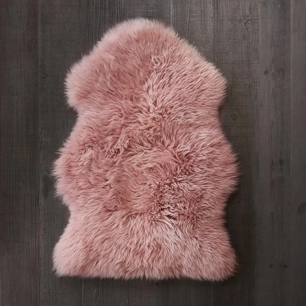 Single Sheepskin Rug - Rose Pink image