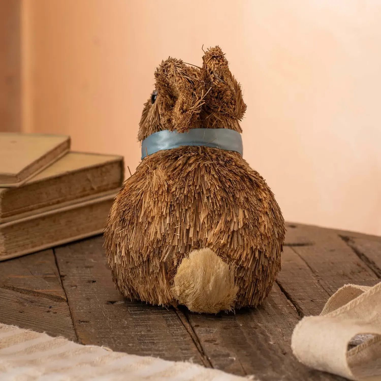 Sitting Pretty Bunny Ornament - Straw