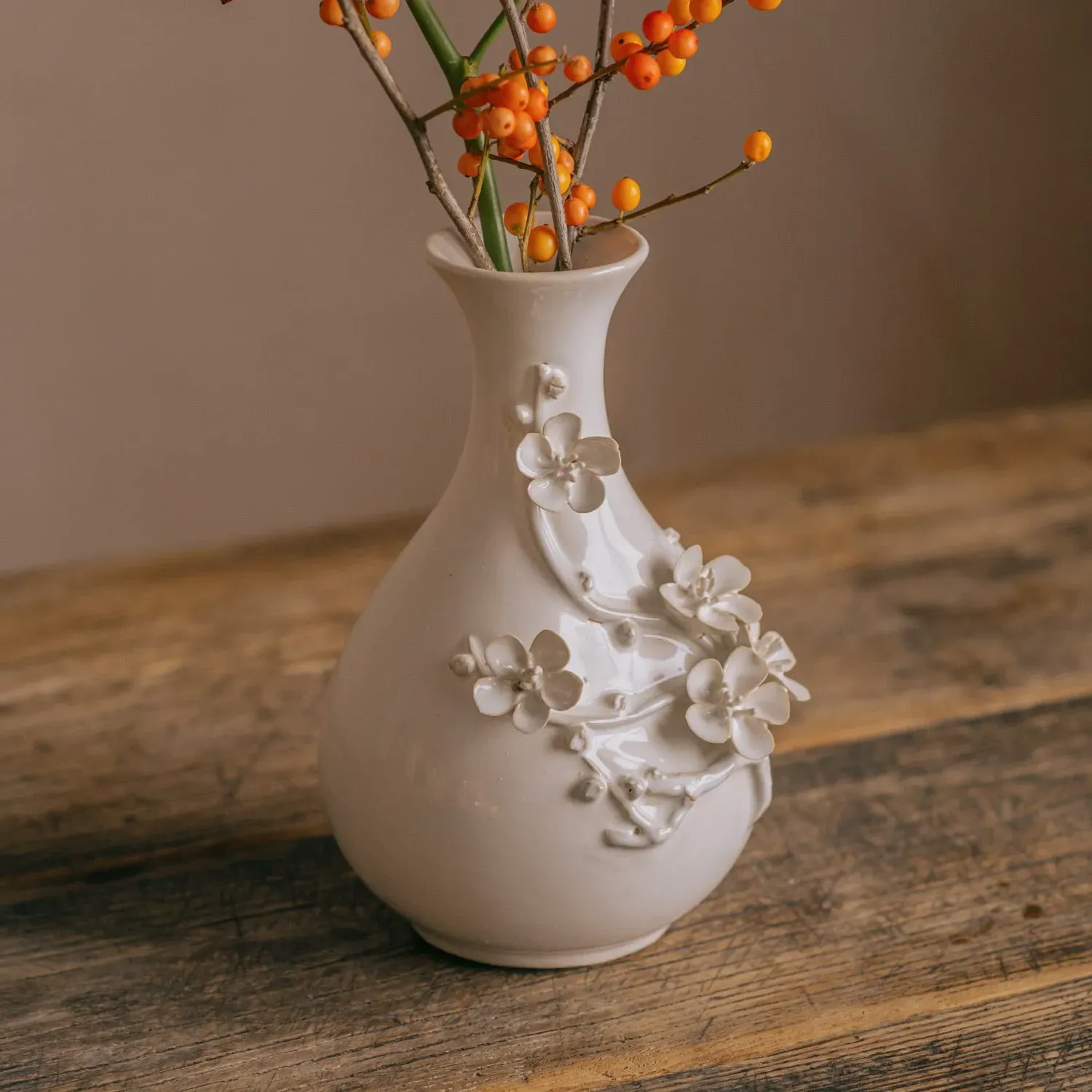 Small Blossom Vase - Off-White, Stoneware