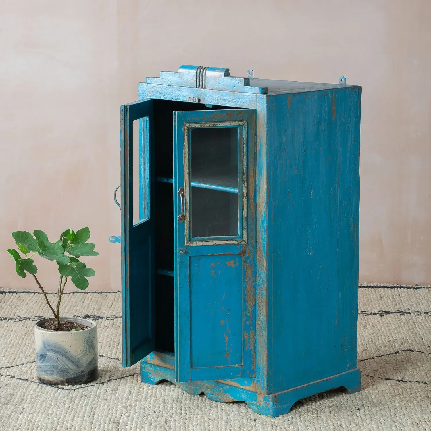 Small Cabinet - Aqua Blue, Teak
