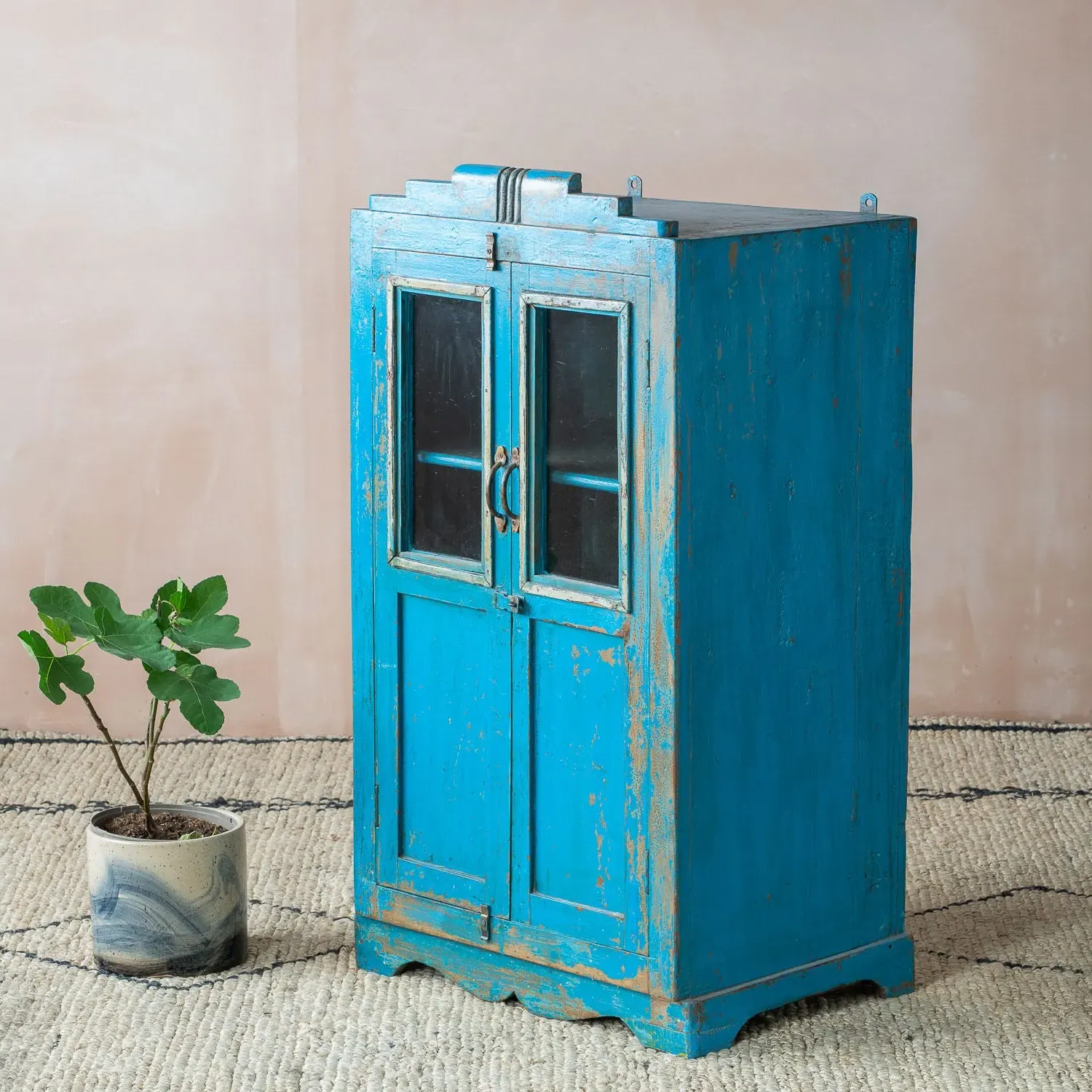 Small Cabinet - Aqua Blue, Teak