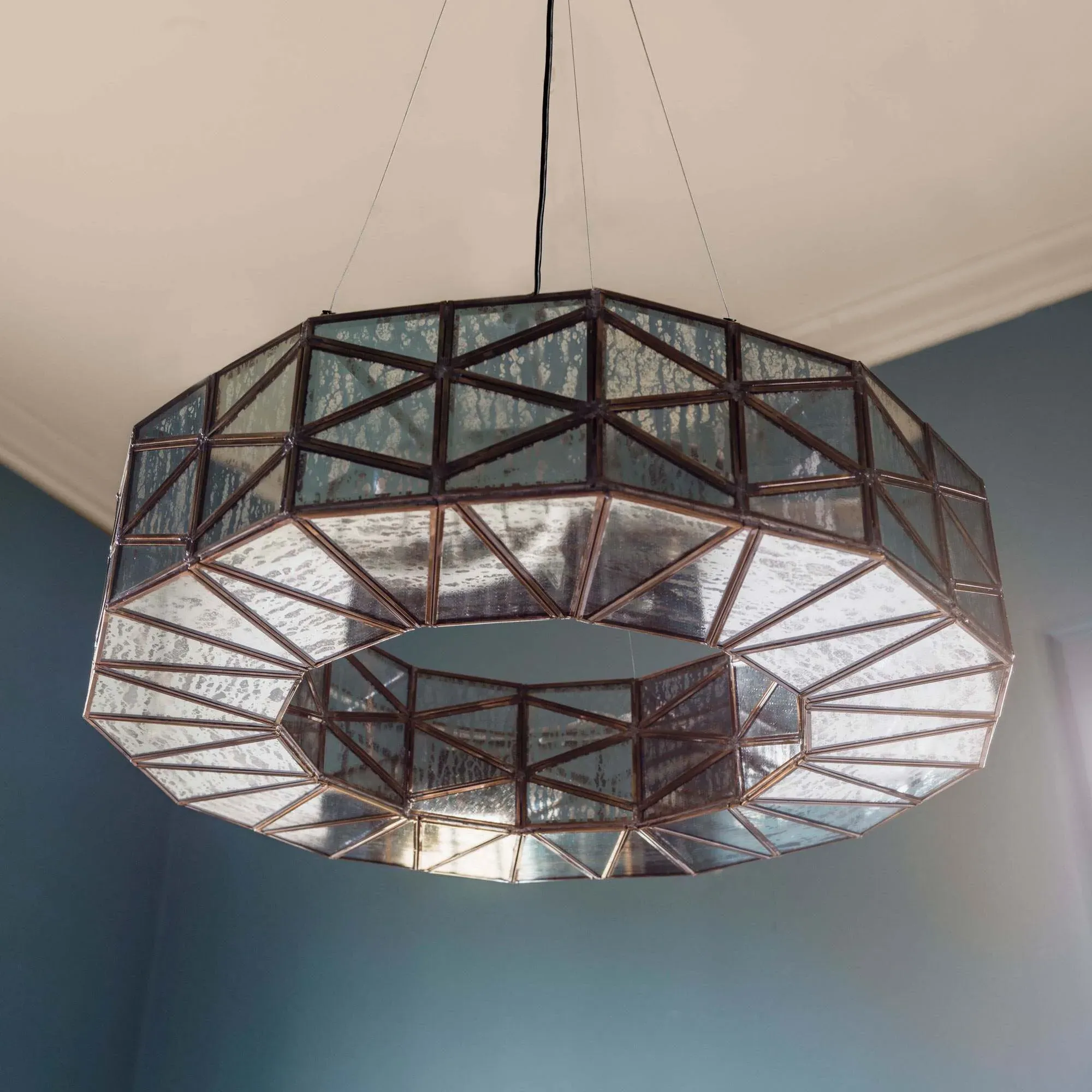 Small Chatsworth Chandelier - Antiqued Copper, Glass