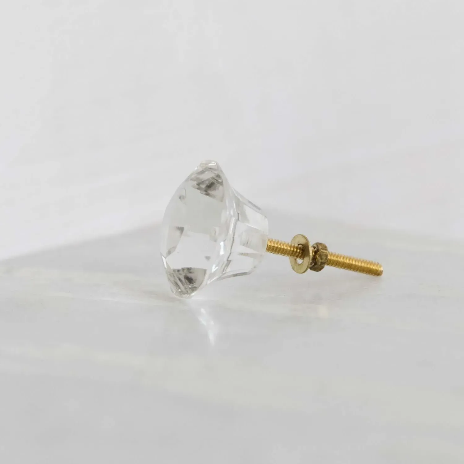 Small Clear Glass Drawer Knob - Clear, Glass