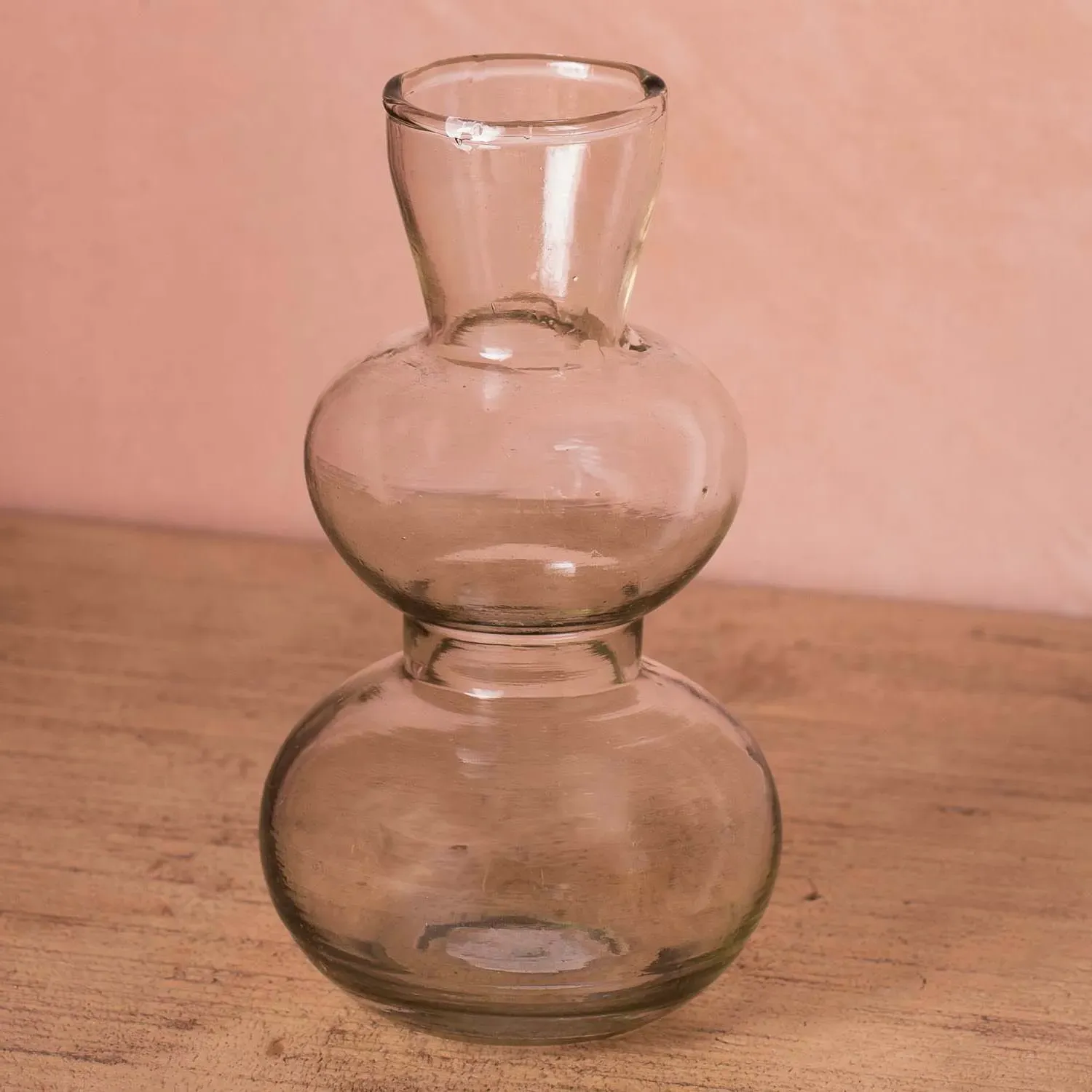 Small Curved Glass Vase - Clear