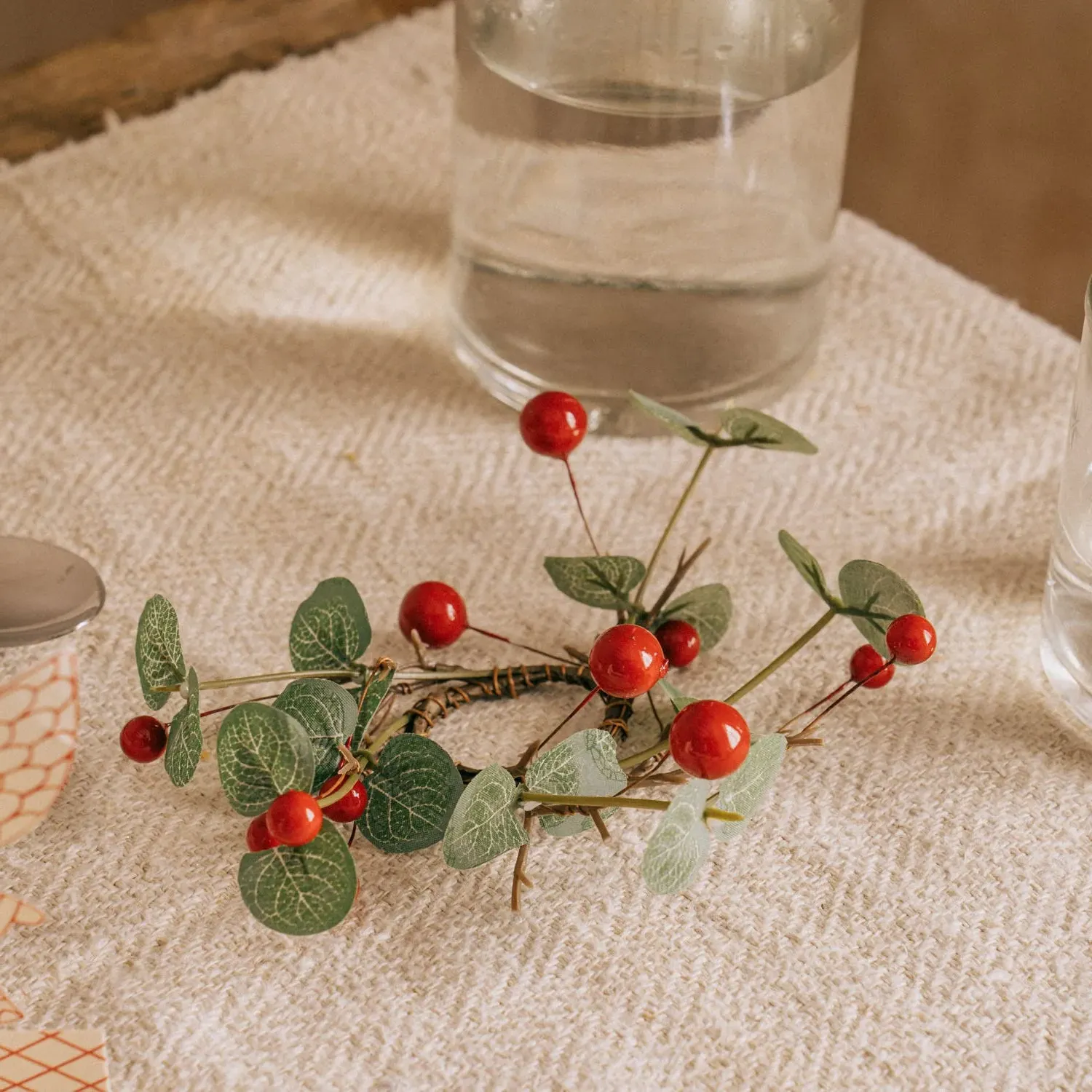 Small Eucalyptus & Berries Candle Ring