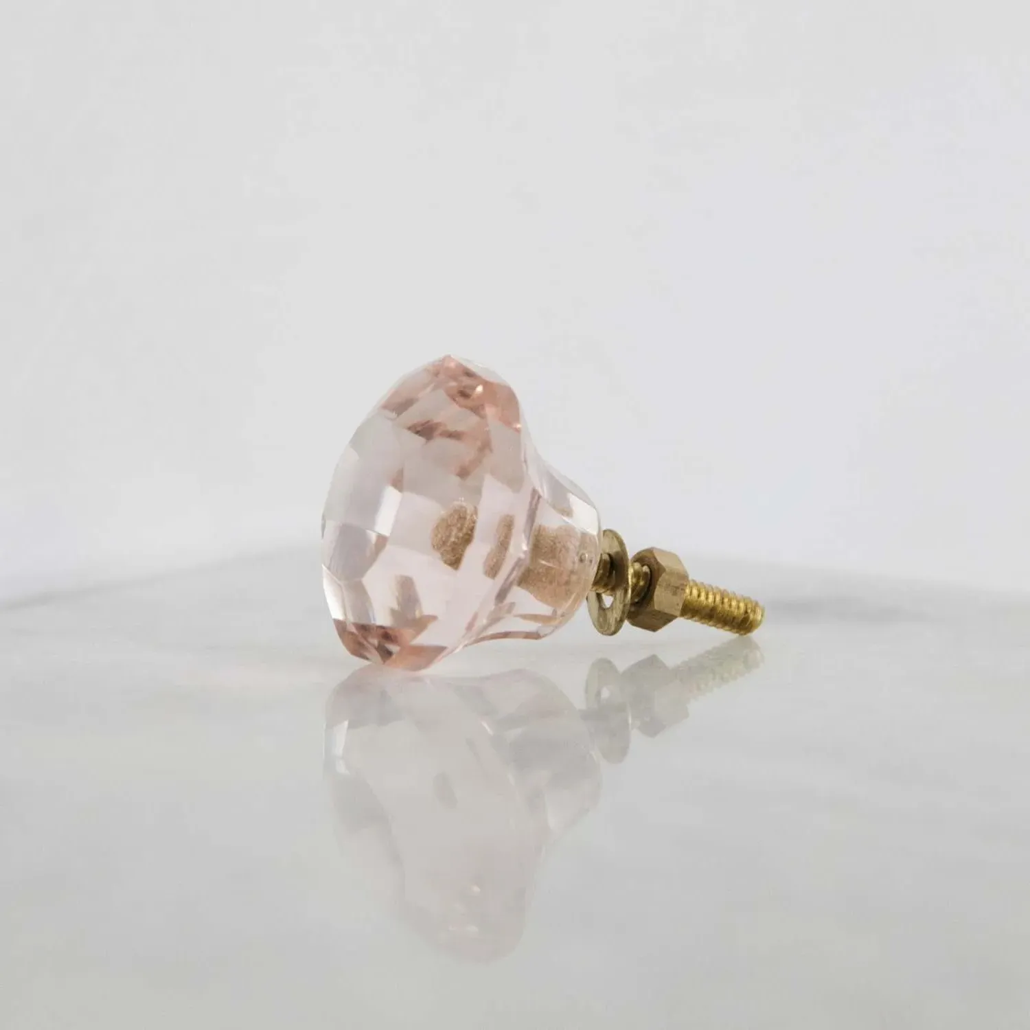 Small Glass Drawer Knob - Pink image