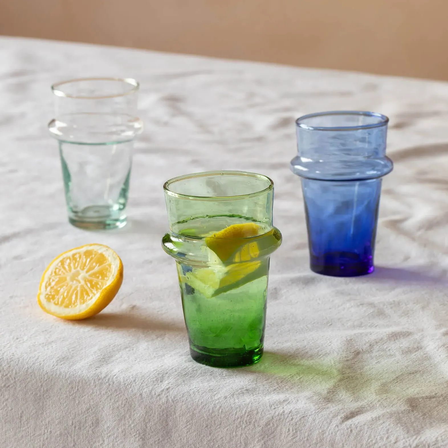 Small Moroccan Tumbler - Blue, Recycled Glass image