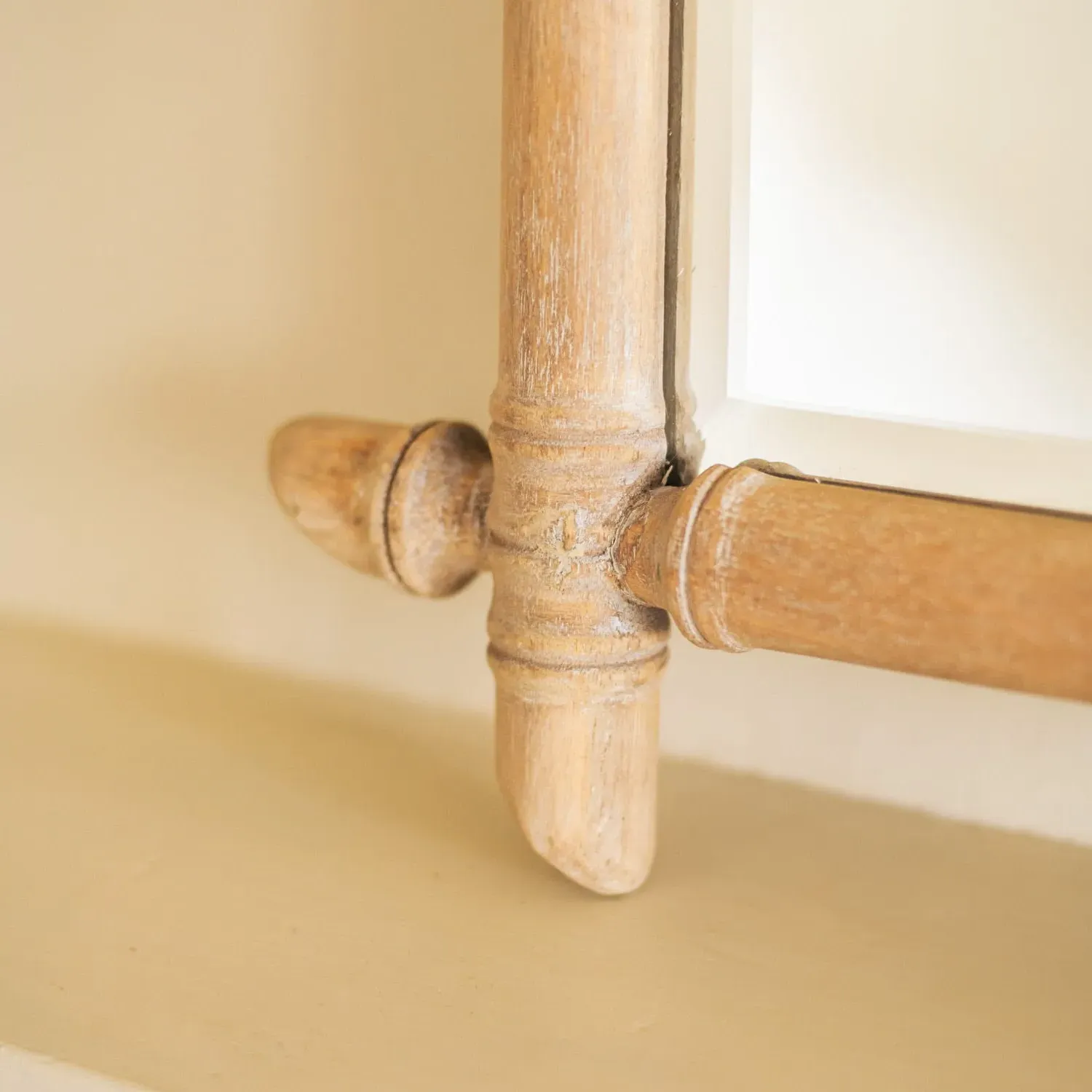 Small Rectangular Mirror - Mango Wood, Bamboo Design