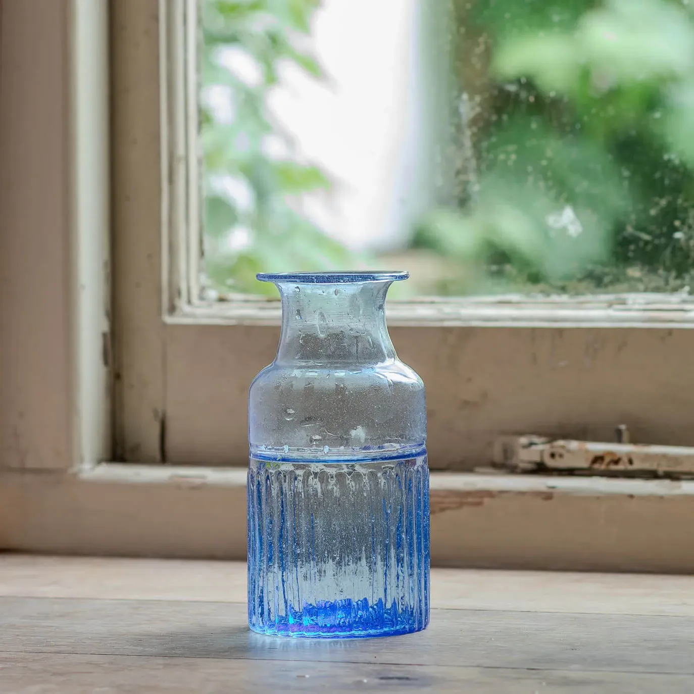 Small Recycled Glass Vase - Blue