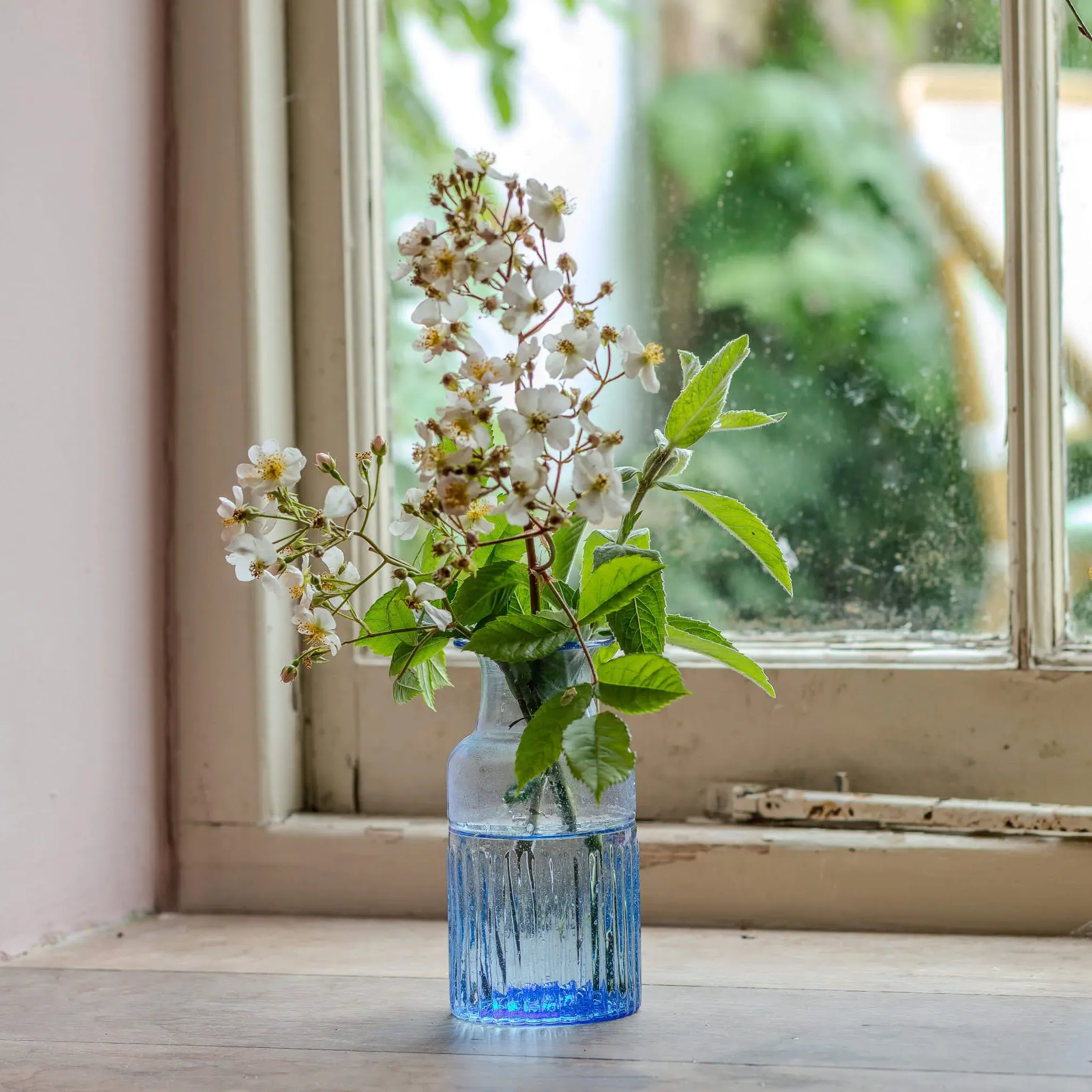 Small Recycled Glass Vase - Blue
