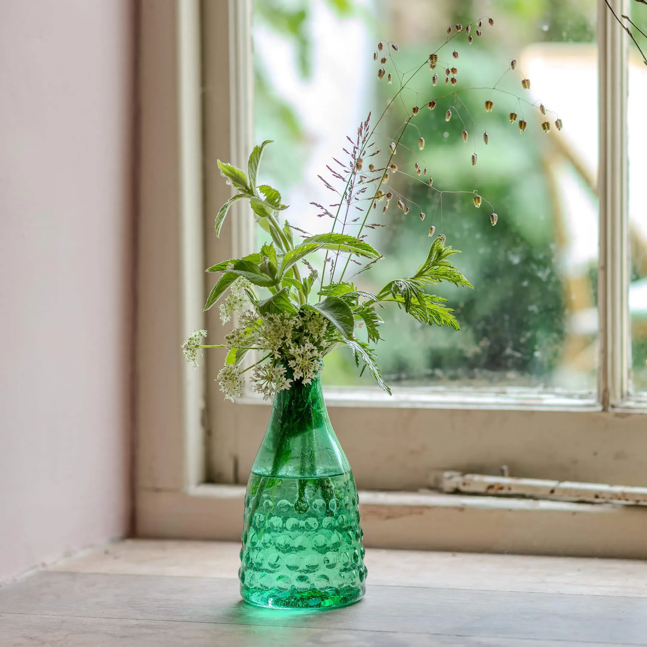 Small Recycled Glass Vase - Green