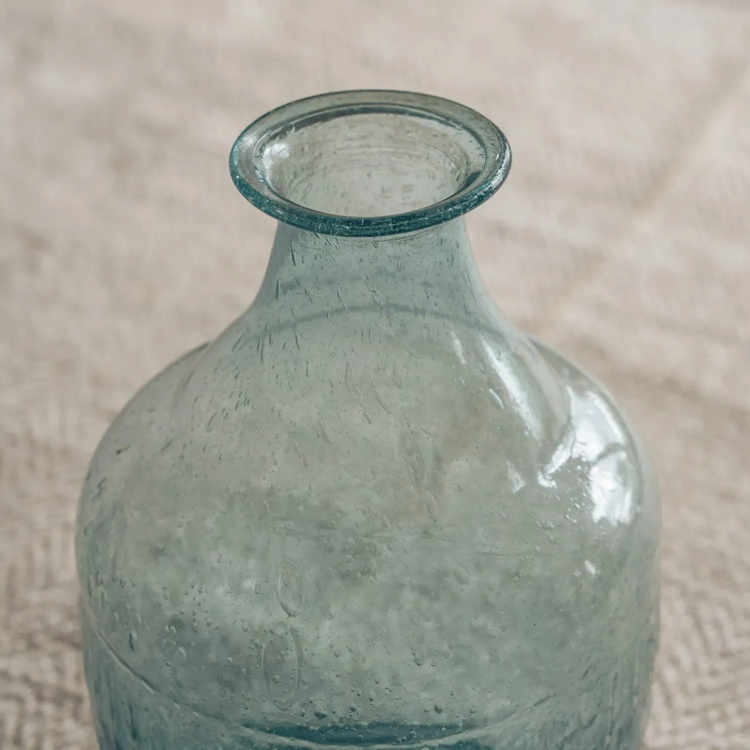 Small Recycled Glass Vase - Light Turquoise