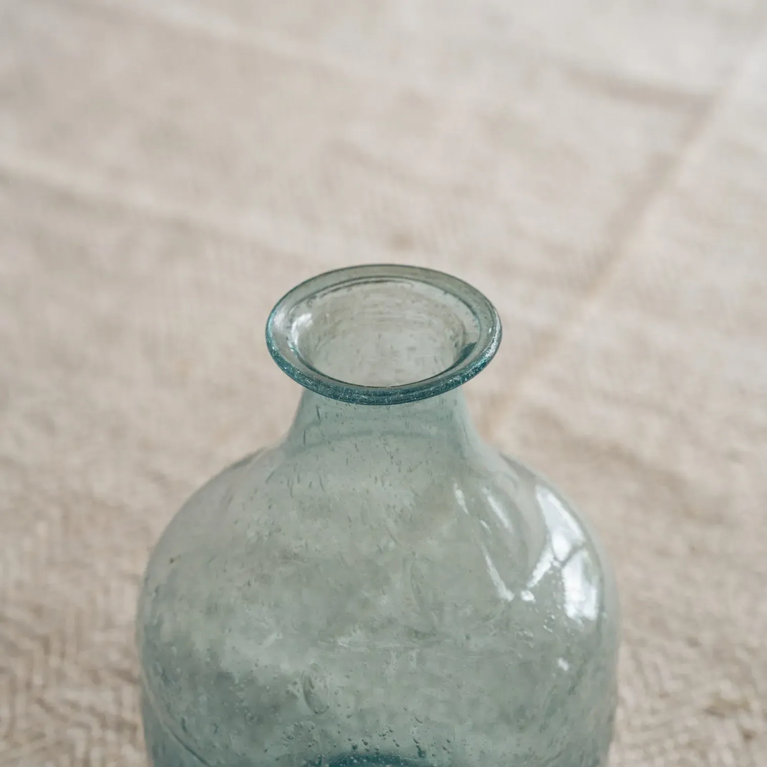 Small Recycled Glass Vase - Light Turquoise