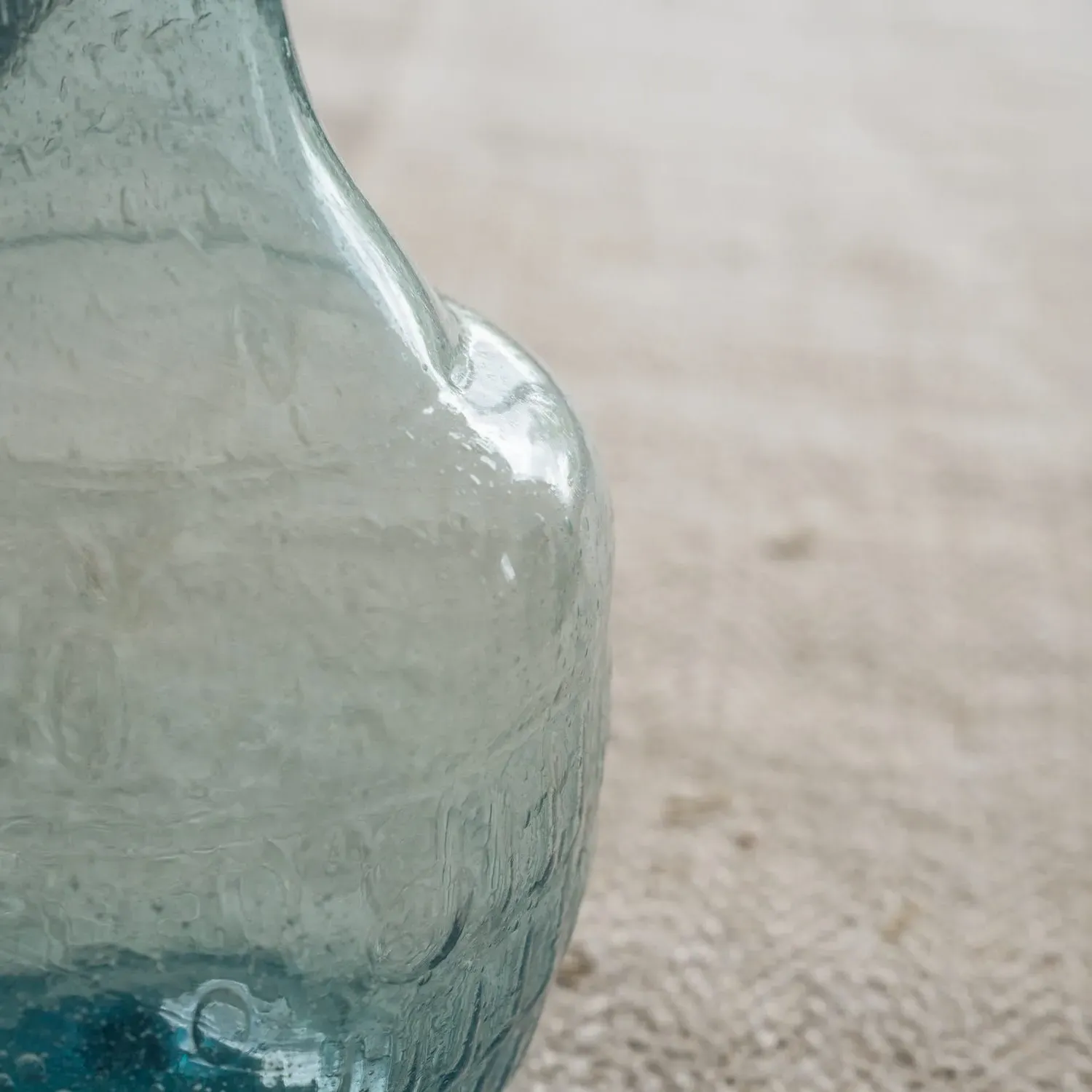Small Recycled Glass Vase - Light Turquoise