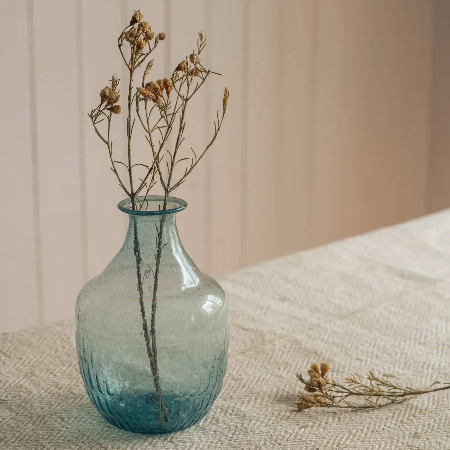 Small Recycled Glass Vase - Light Turquoise