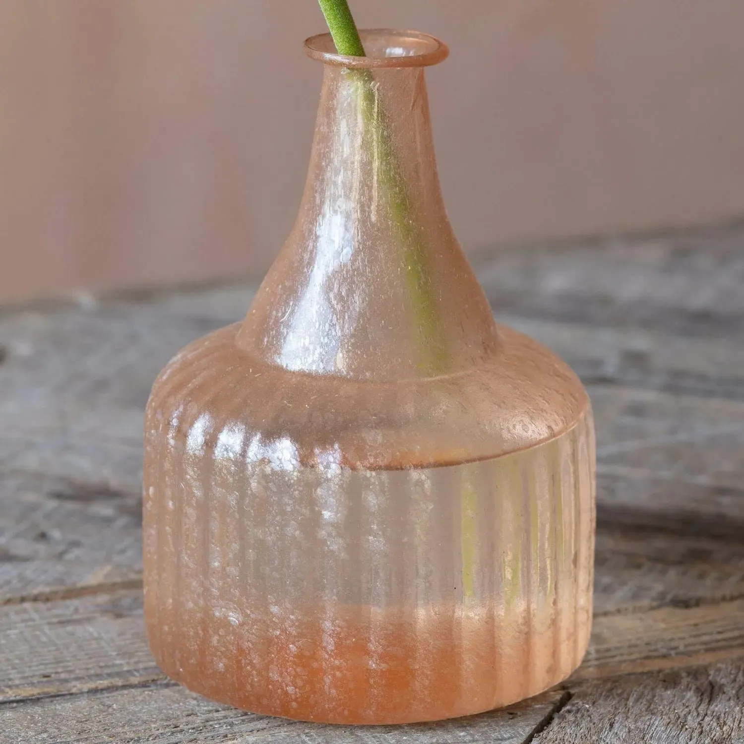Small Recycled Glass Vase - Peach