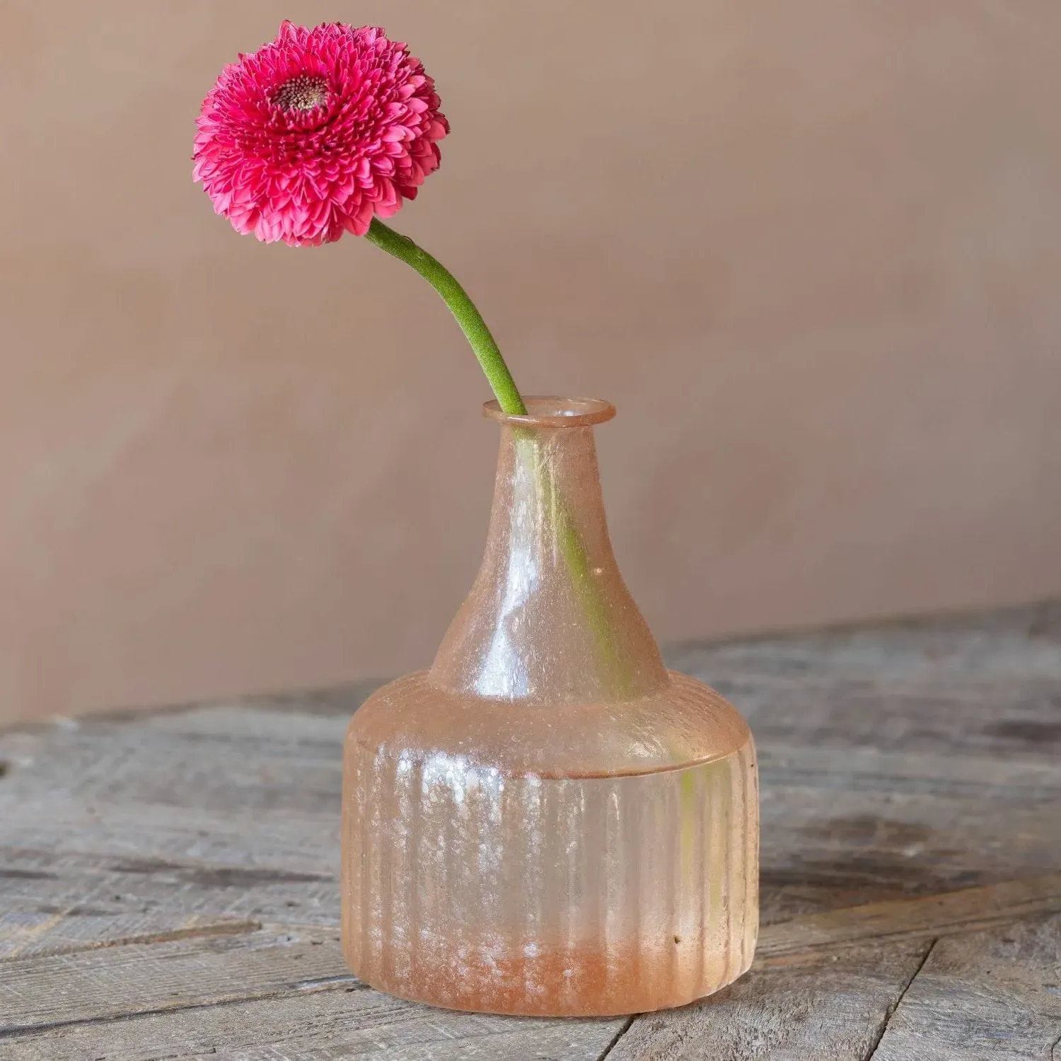 Small Recycled Glass Vase - Peach