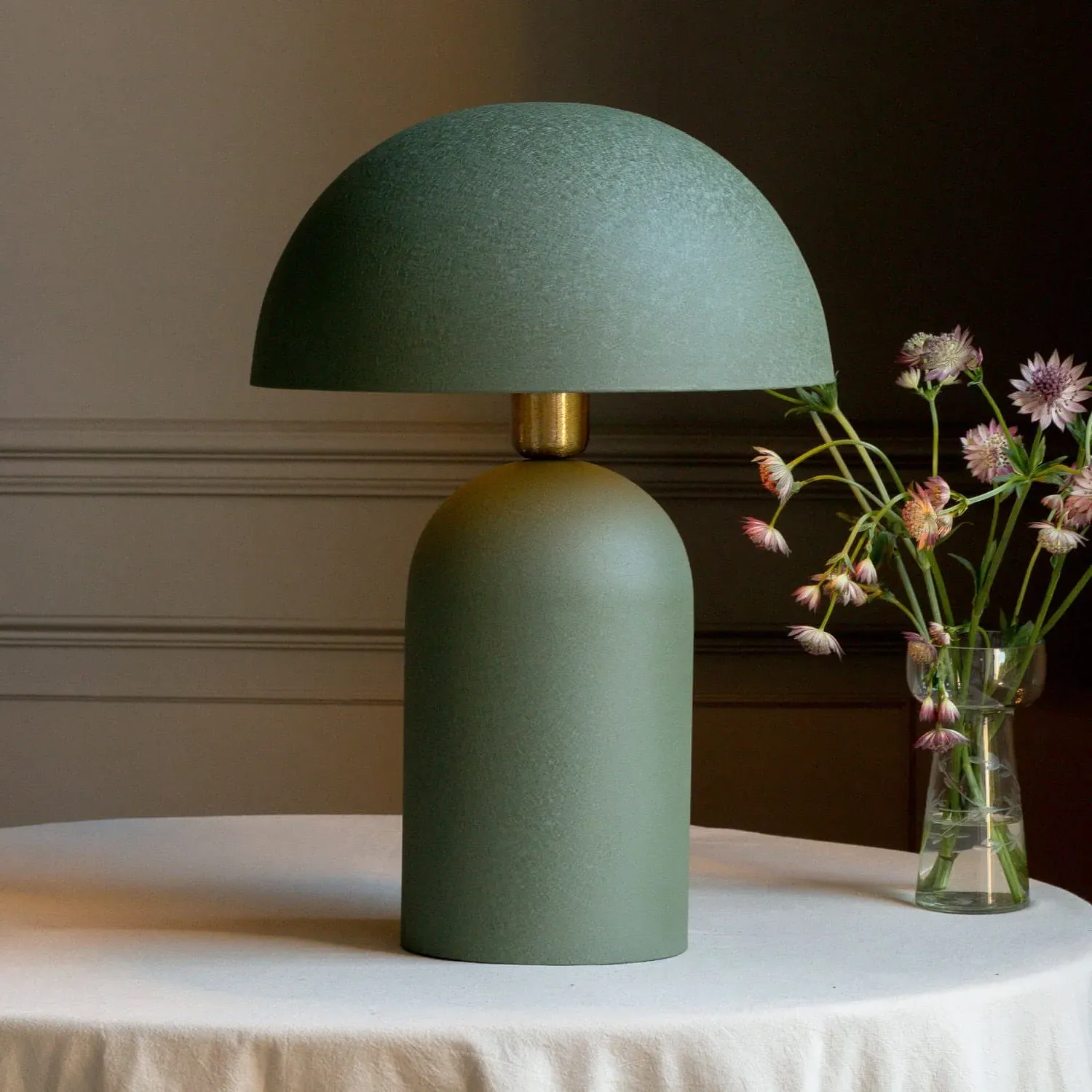 Small Textured Dome Table Lamp - Green