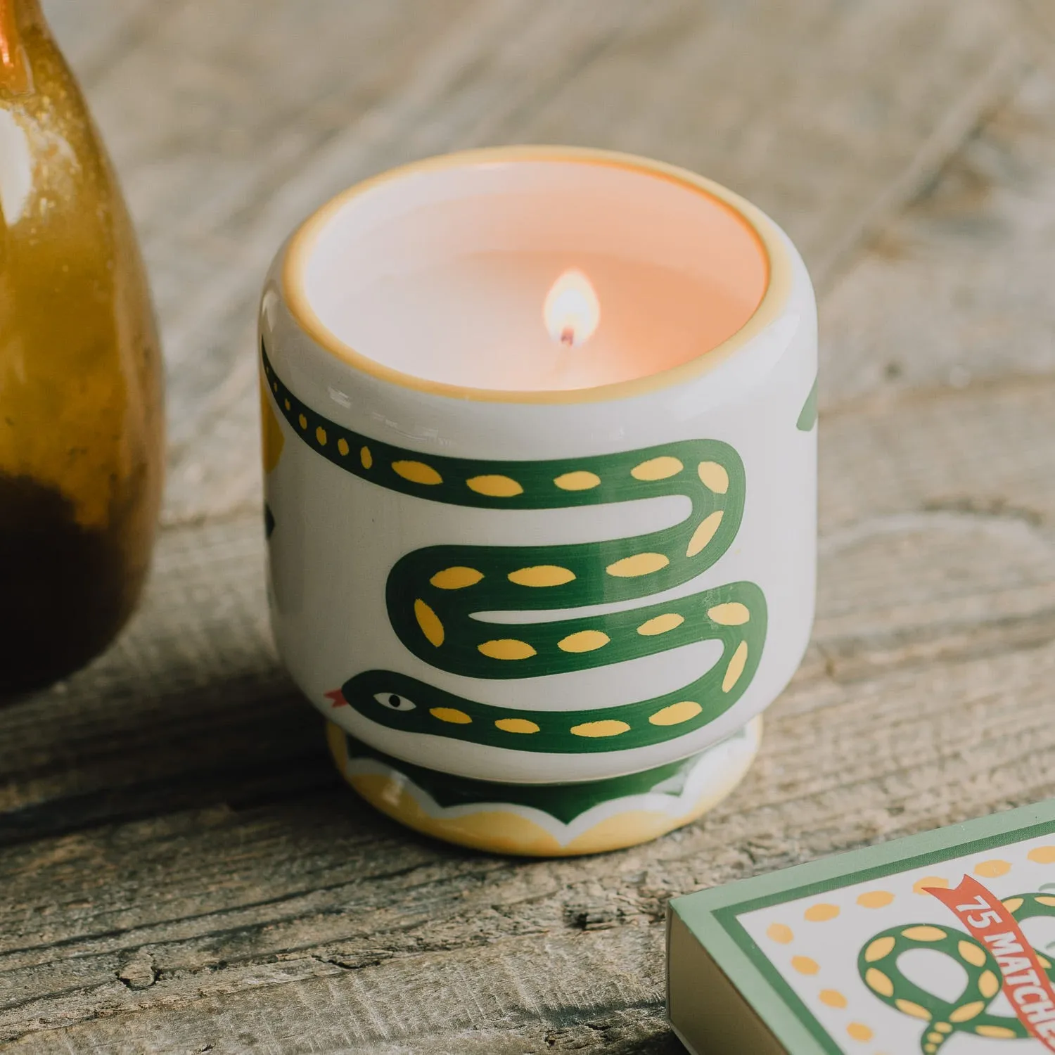 Snake Ceramic Lemongrass Candle - Ceramic