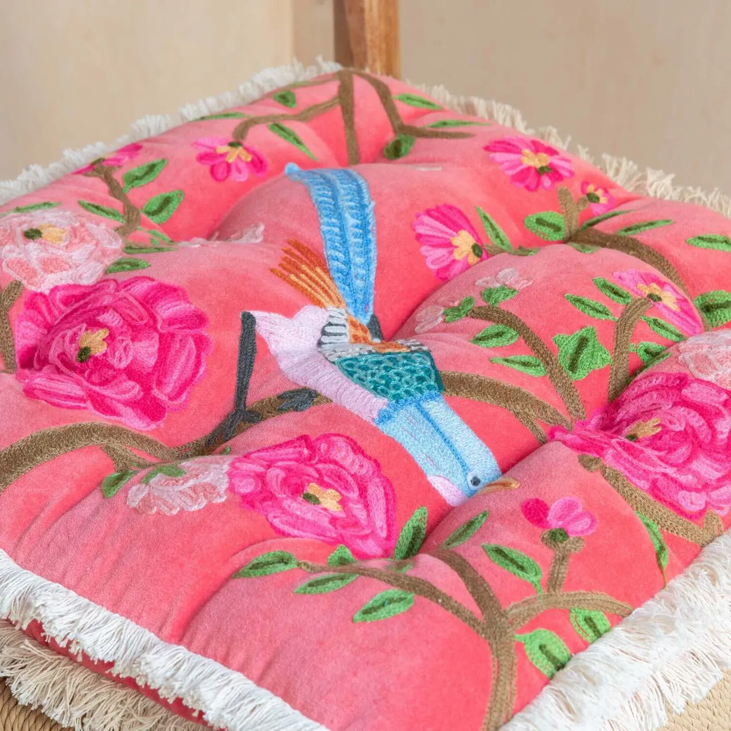 Songbird Seat Pad - Coral, Velvet