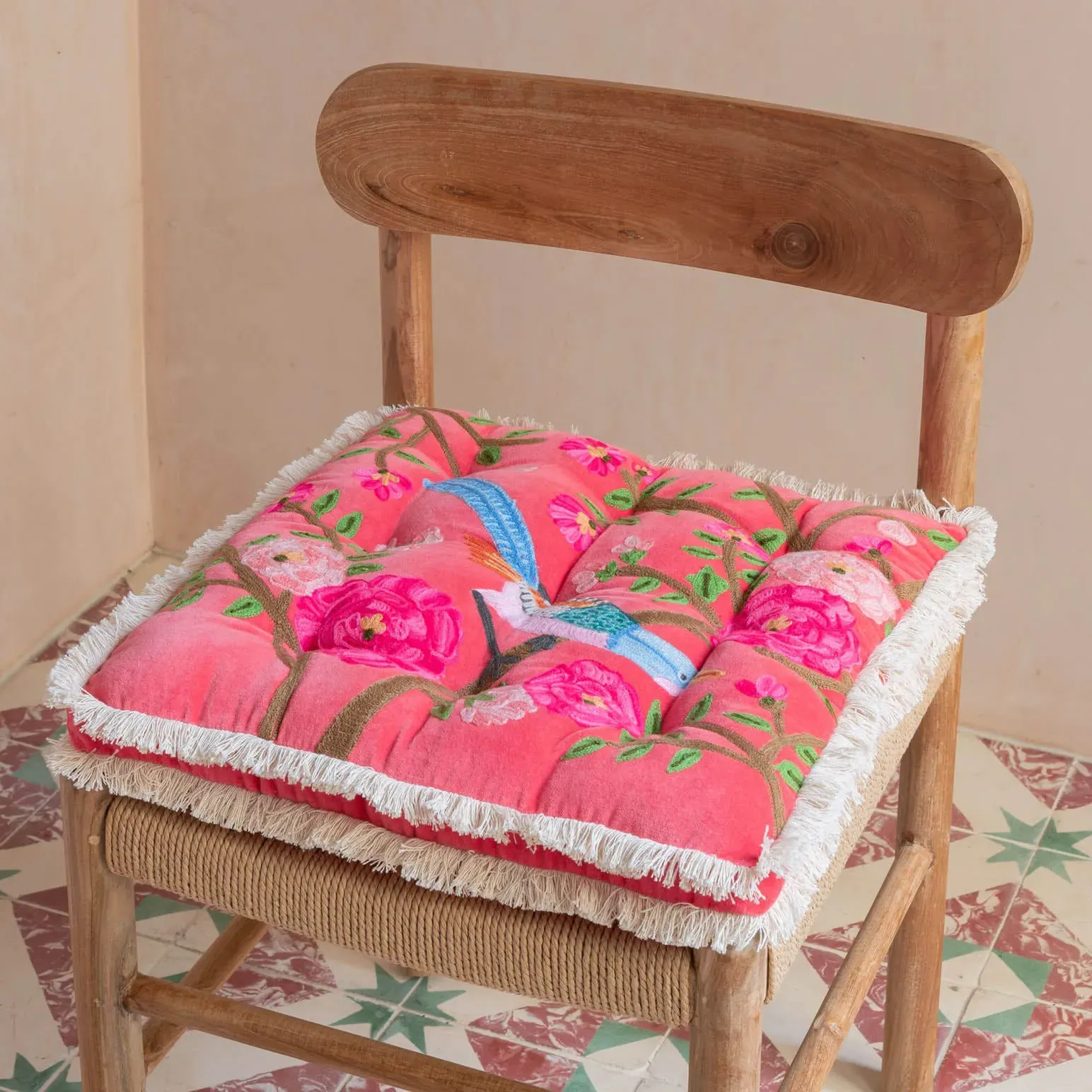 Songbird Seat Pad - Coral, Velvet image