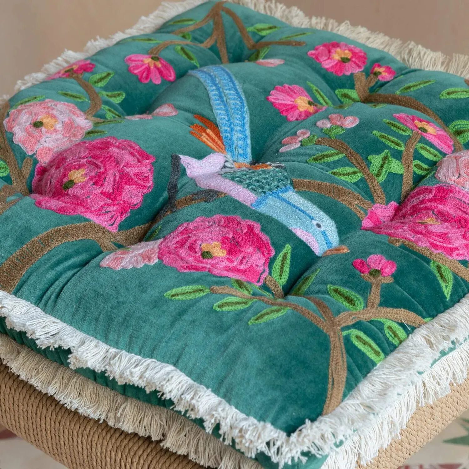 Songbird Seat Pad - Jade Green, Velvet