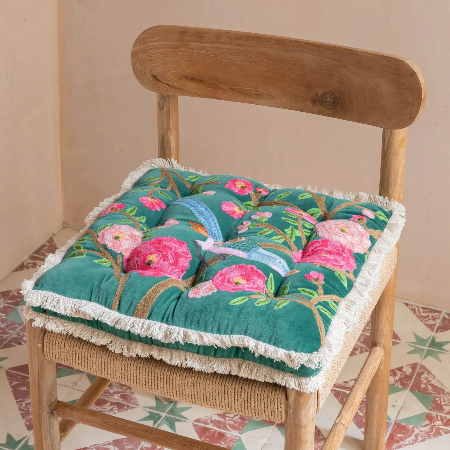 Songbird Seat Pad - Jade Green, Velvet image