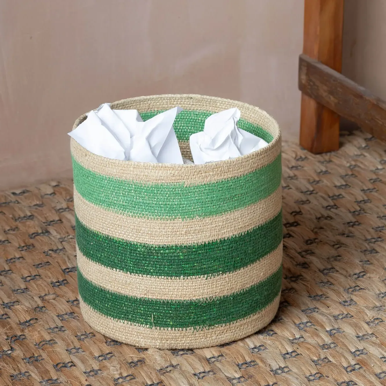 Soro Stripe Basket - Green image