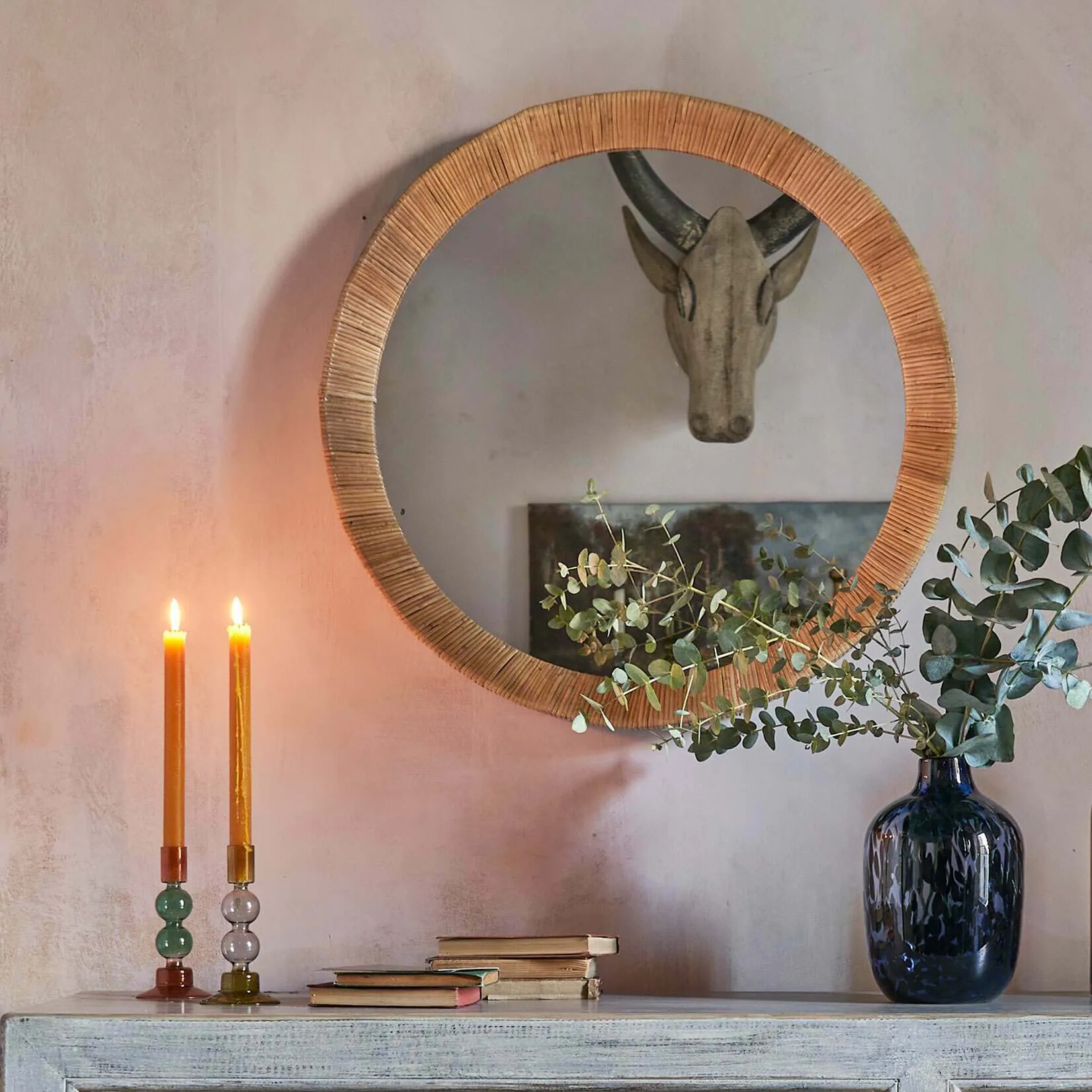 Sorrento Round Wall Mirror - Rattan image