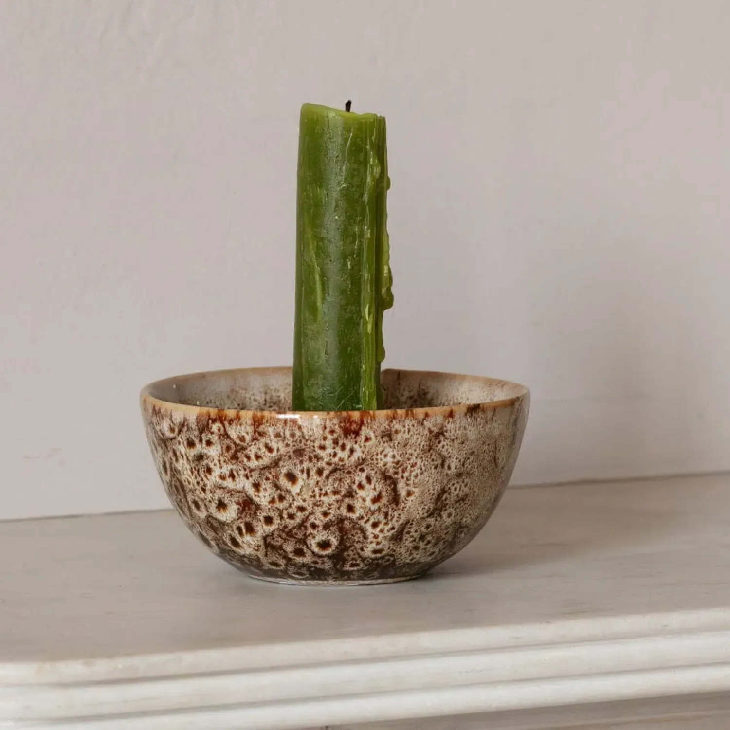 Speckled Candle Holder - Brown