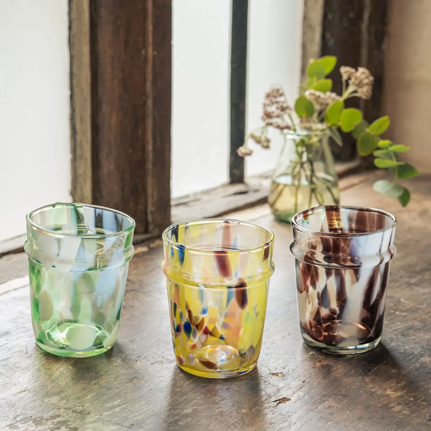 Speckled Drinking Glass - Multi-Coloured image